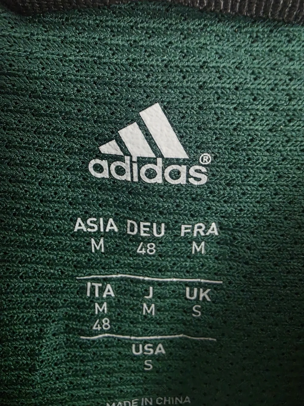 adidas Green Short-Sleeve Performance Tee with White Piping